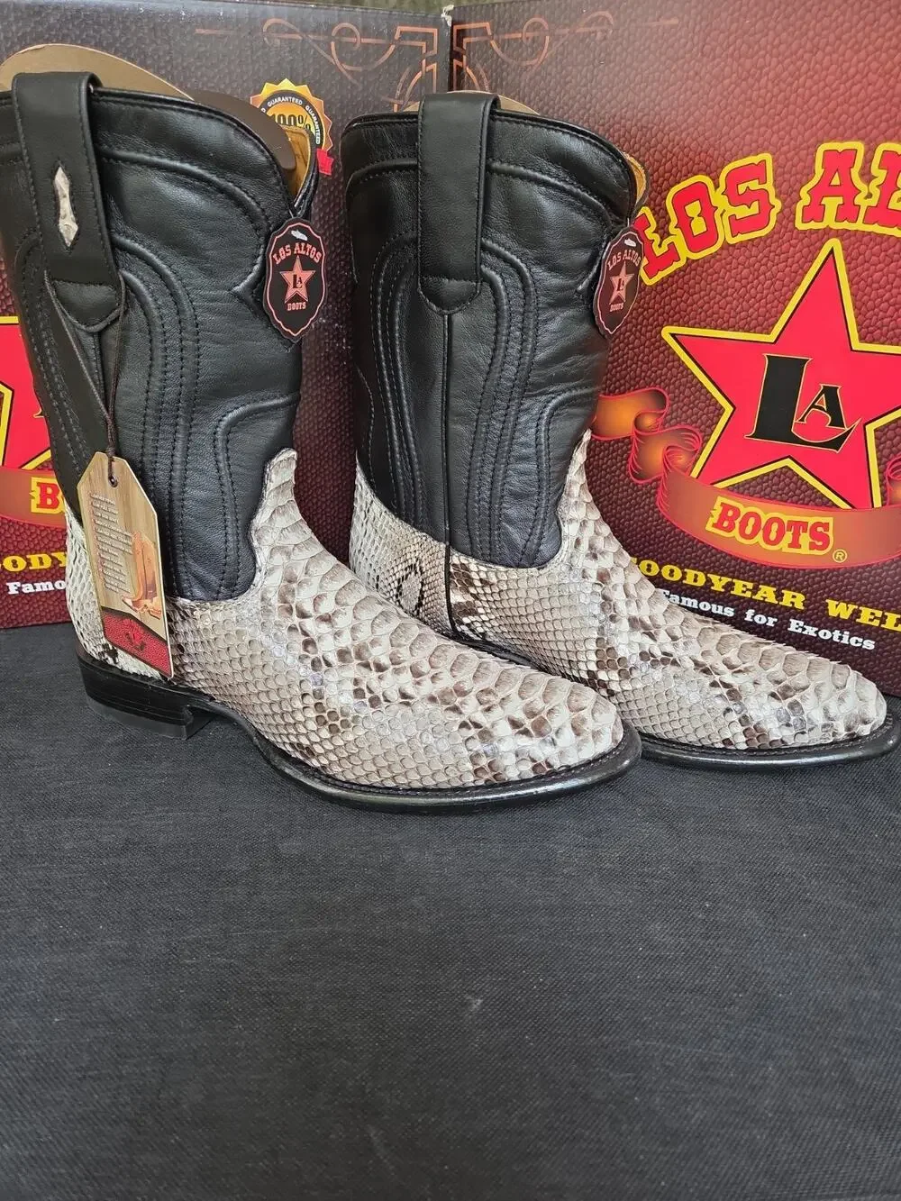 Los Altos Men’s Goodyear Roper Exotic Python Boot Western New With Box Size 10EE